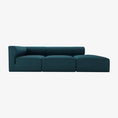 Sofa.com Cohen LHF Modular Sofa in Evergreen Brushed Linen Cotton - sofa.com
