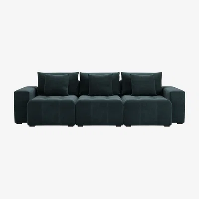 Sofa.com Romy 3 Seat Sofa in Deep Forest Aquaclean Clever Velvet