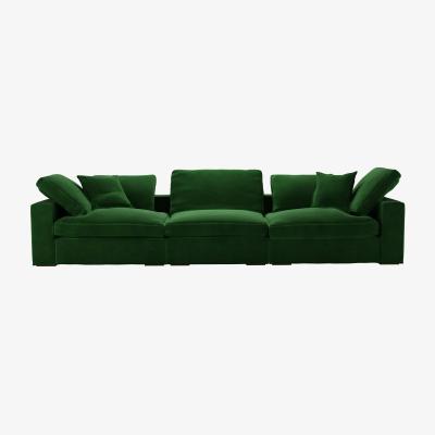 Sofa.com Long Island 3 Seat Sofa in Putting Green Aquaclean Clever Velvet