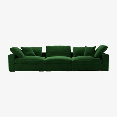 Sofa.com Long Island 3 Seat Sofa in Putting Green Aquaclean Clever Velvet