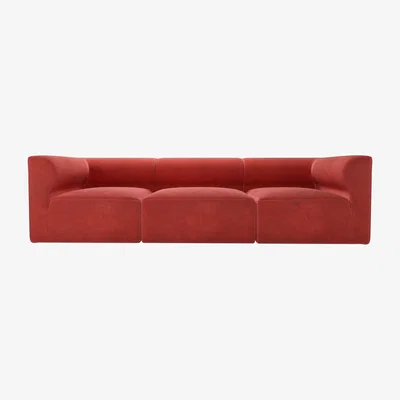 Sofa.com Cohen 3 Seat Sofa in Wild Raspberry Smart Velvet