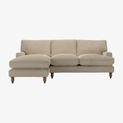 Sofa.com Isla Medium LHF Chaise Sofa in Cashew Baylee Viscose Linen - sofa.com