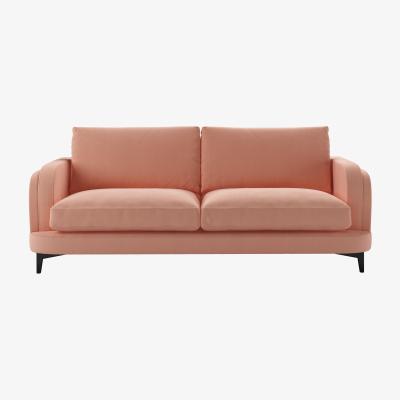 Sofa.com Boston Curved Arm 3 Seat Sofa in Sakura Pink Organic Smart Cotton