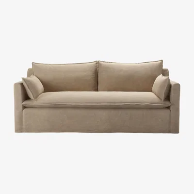 Sofa.com Anders 3 Seat Sofa in Fawn Aquaclean Clever Velvet