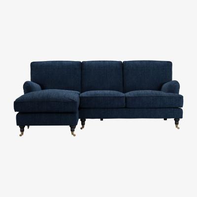 Sofa.com Bluebell LHF Chaise Sofa in Channel Blue Sandgate - sofa.com