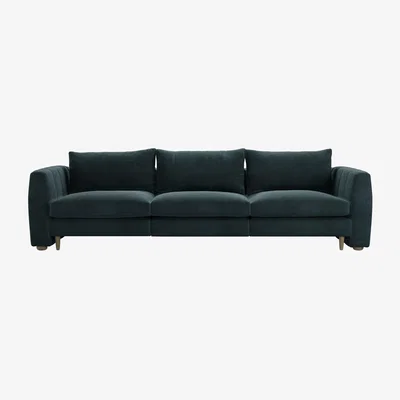 Sofa.com Tiffany 3 Seat Sofa in Deep Forest Aquaclean Clever Velvet