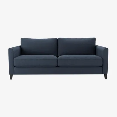 Sofa.com Izzy 3 Seat Sofa (breaks down) in Midnight Blue Brushed Linen Cotton - sofa.com