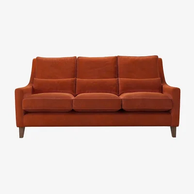 Sofa.com High Back Iggy 3 Seat Sofa in Moroccan Spice Smart Velvet - sofa.com