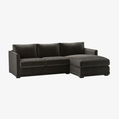 Sofa.com Aissa Small RHF Chaise Sofa in Elephant Cotton Matt Velvet - sofa.com