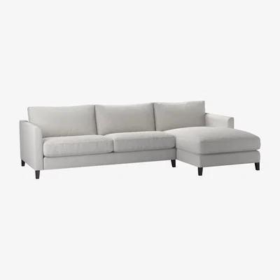 Sofa.com Izzy Large RHF Chaise Sofa in Alabaster Brushed Linen Cotton - sofa.com