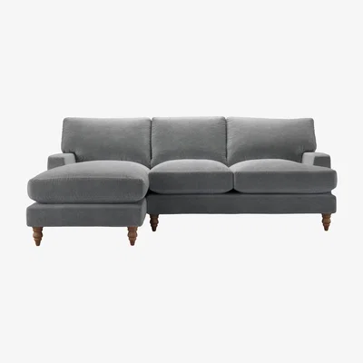 Sofa.com Isla Medium LHF Chaise Sofa in Thatch Smart Velvet - sofa.com