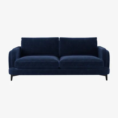 Sofa.com Boston Curved Arm 3 Seat Sofa in Port Royal Aquaclean Clever Chenille