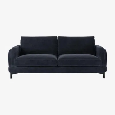 Sofa.com Boston Curved Arm 3 Seat Sofa in Mercury Cashmere Velvet