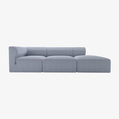 Sofa.com Cohen LHF Modular Sofa in Uniform House Herringbone Weave - sofa.com