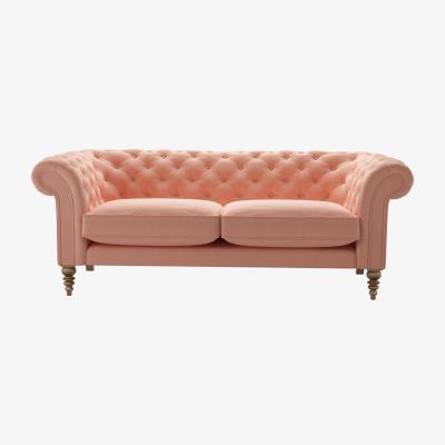 Sofa.com Oscar 3 Seat Sofa in Sakura Pink Organic Smart Cotton