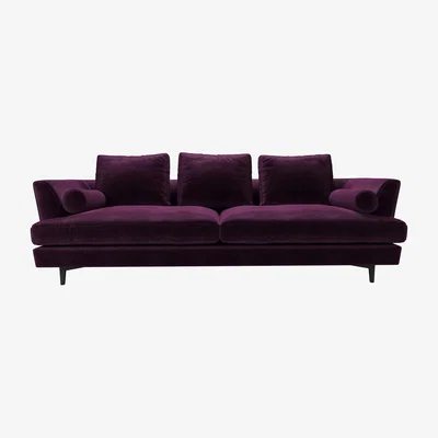 Sofa.com Perfectly Pristine Larsen 3 Seat Sofa in Plum Smart Velvet - sofa.com