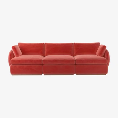 Sofa.com Ren 3 Seat Sofa in Dusty Rose Cotton Matt Velvet