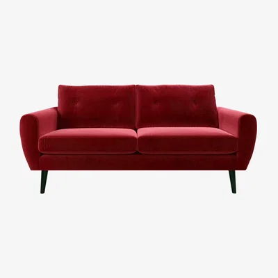 Sofa.com Jack 3 Seat Sofa in Red Velvet - sofa.com