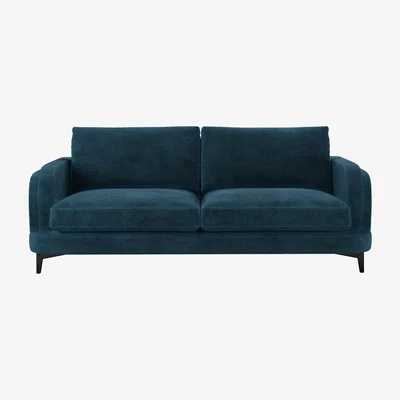 Sofa.com Boston Curved Arm 3 Seat Sofa in Mineral Mist Speckled Chenille