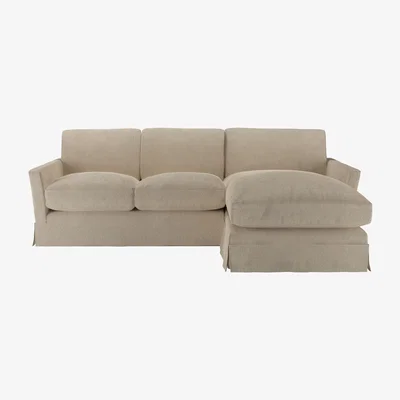 Sofa.com Otto Medium RHF Chaise Sofa in Cashew Baylee Viscose Linen - sofa.com