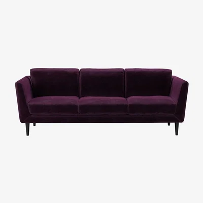 Sofa.com Nearly New Holly 3 Seat Sofa in Plum Smart Velvet - sofa.com