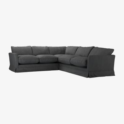 Sofa.com Otto Asym. Crn: LHF 2 Seat w RHF 2.5 Seat in Charcoal Brushed Linen Cotton - sofa.com