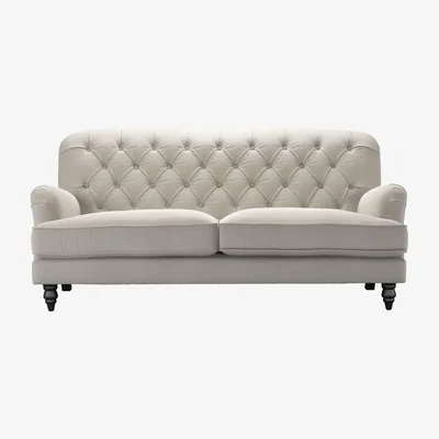 Sofa.com Snowdrop Button Back 3 Seat Sofa (breaks down) in Stoneware Easy Cotton - sofa.com