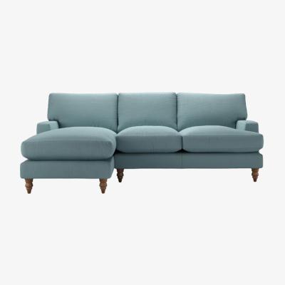 Sofa.com Isla Medium LHF Chaise Sofa in Lagoon Brushed Linen Cotton - sofa.com