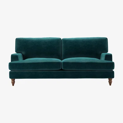 Sofa.com Perfectly Pristine Isla 3 Seat Sofa in Jade Smart Velvet - sofa.com
