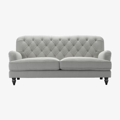 Sofa.com Snowdrop Button Back 3 Seat Sofa in Wishing Well Organic Smart Cotton