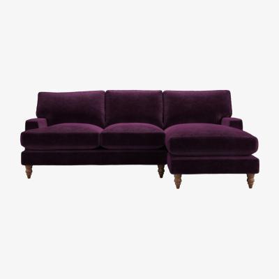 Sofa.com Isla Medium RHF Chaise Sofa in Plum Smart Velvet - sofa.com