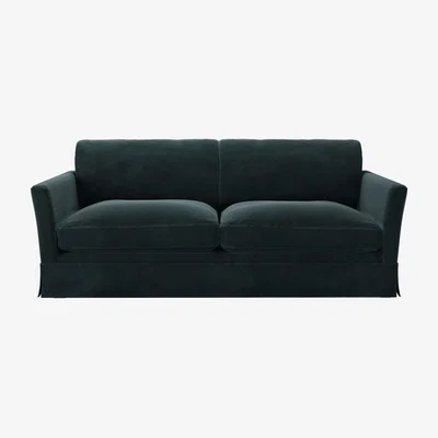 Sofa.com Otto 3 Seat Sofa Bed in Deep Forest Aquaclean Clever Velvet