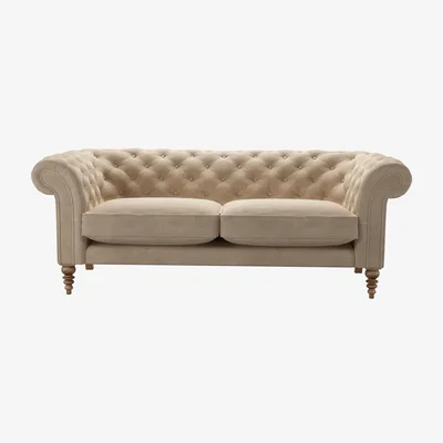 Sofa.com Oscar 3 Seat Sofa in Fawn Aquaclean Clever Velvet