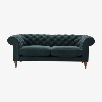 Sofa.com Oscar 3 Seat Sofa in Deep Forest Aquaclean Clever Velvet