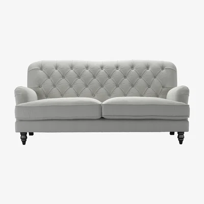 Sofa.com Snowdrop Button Back 3 Seat Sofa (breaks down) in Wishing Well Organic Smart Cotton