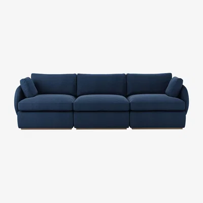 Sofa.com Ren 3 Seat Sofa in Washed Indigo Easy Cotton