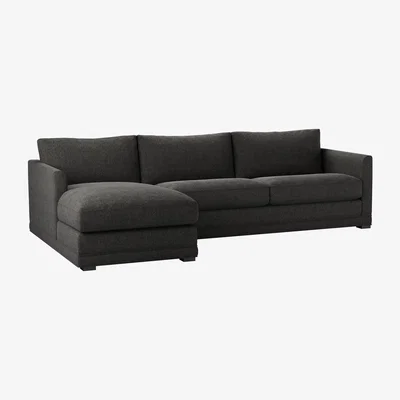 Sofa.com Aissa Large LHF Chaise Sofa in Anthracite Quartz - sofa.com