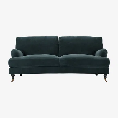 Sofa.com Bluebell 3 Seat Sofa (breaks down) in Deep Forest Aquaclean Clever Velvet
