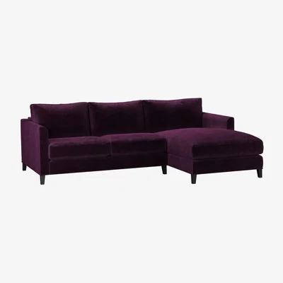 Sofa.com Izzy Small RHF Chaise Sofa in Plum Smart Velvet - sofa.com