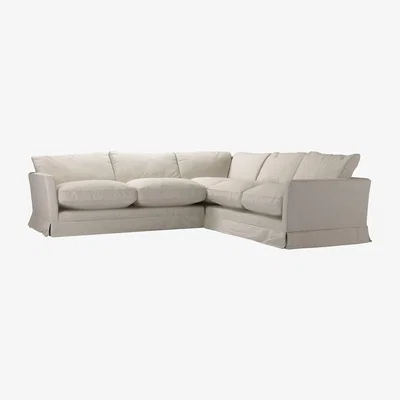 Sofa.com Otto Asym. Crn: LHF 2.5 Seat w RHF 2 Seat in Canvas Pure Belgian Linen - sofa.com