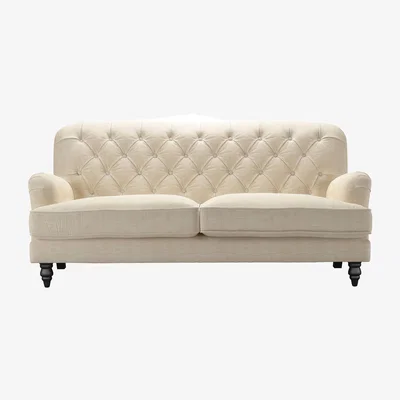 Sofa.com Snowdrop Button Back 3 Seat Sofa in Chantilly Aquaclean Clever Chenille