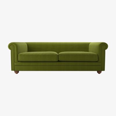 Sofa.com Patrick Unbuttoned 3 Seat Sofa in Vine Leaf Organic Smart Cotton