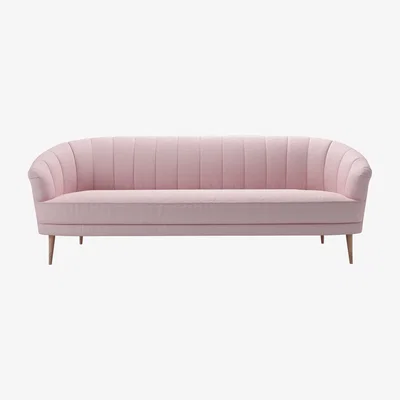 Sofa.com Harper 3 Seat Sofa in Powder Pink Brushed Linen Cotton - sofa.com