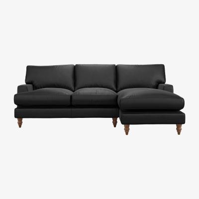 Sofa.com Isla Medium RHF Chaise Sofa in Smoke Soft Leather - sofa.com