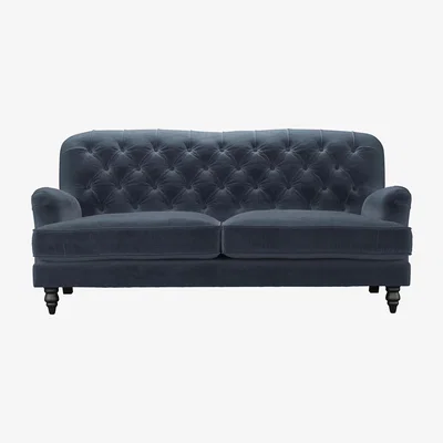 Sofa.com Snowdrop Button Back 3 Seat Sofa in Skyfall Cotton Matt Velvet
