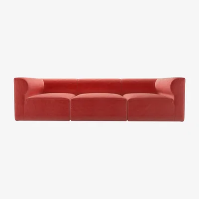 Sofa.com Cohen 3 Seat Sofa in Dusty Rose Cotton Matt Velvet