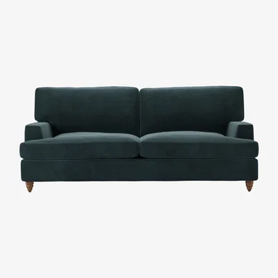 Sofa.com Isla 3 Seat Sofa Bed in Deep Forest Aquaclean Clever Velvet