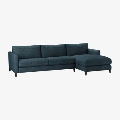 Sofa.com Izzy Large RHF Chaise Sofa in Kingfisher Soft Chenille - sofa.com