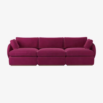 Sofa.com Ren 3 Seat Sofa in Persian Rose Smart Velvet