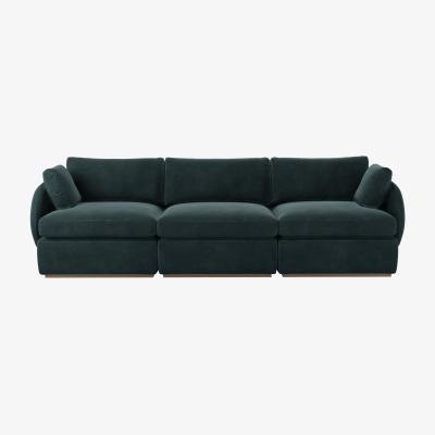 Sofa.com Ren 3 Seat Sofa in Deep Forest Aquaclean Clever Velvet